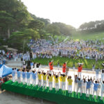 충청남도 금산군 진산면 월명동 자연성전에 기독교복음선교회(세칭 JMS) 2025년 하계수련회를 위해 교인들이 모여있다